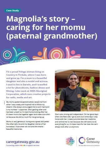 cover of Magnolia's story - carer for grandmother